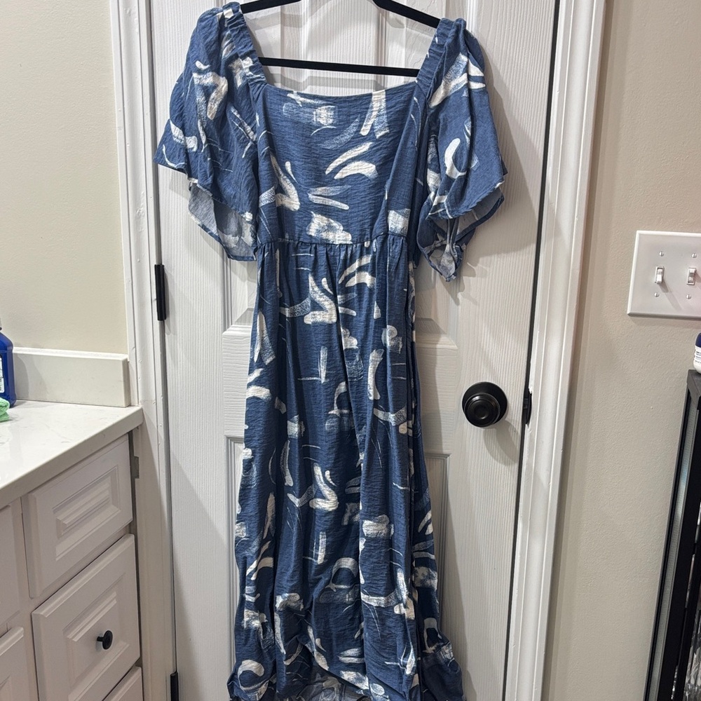 a new day Blue and White High Low Dress